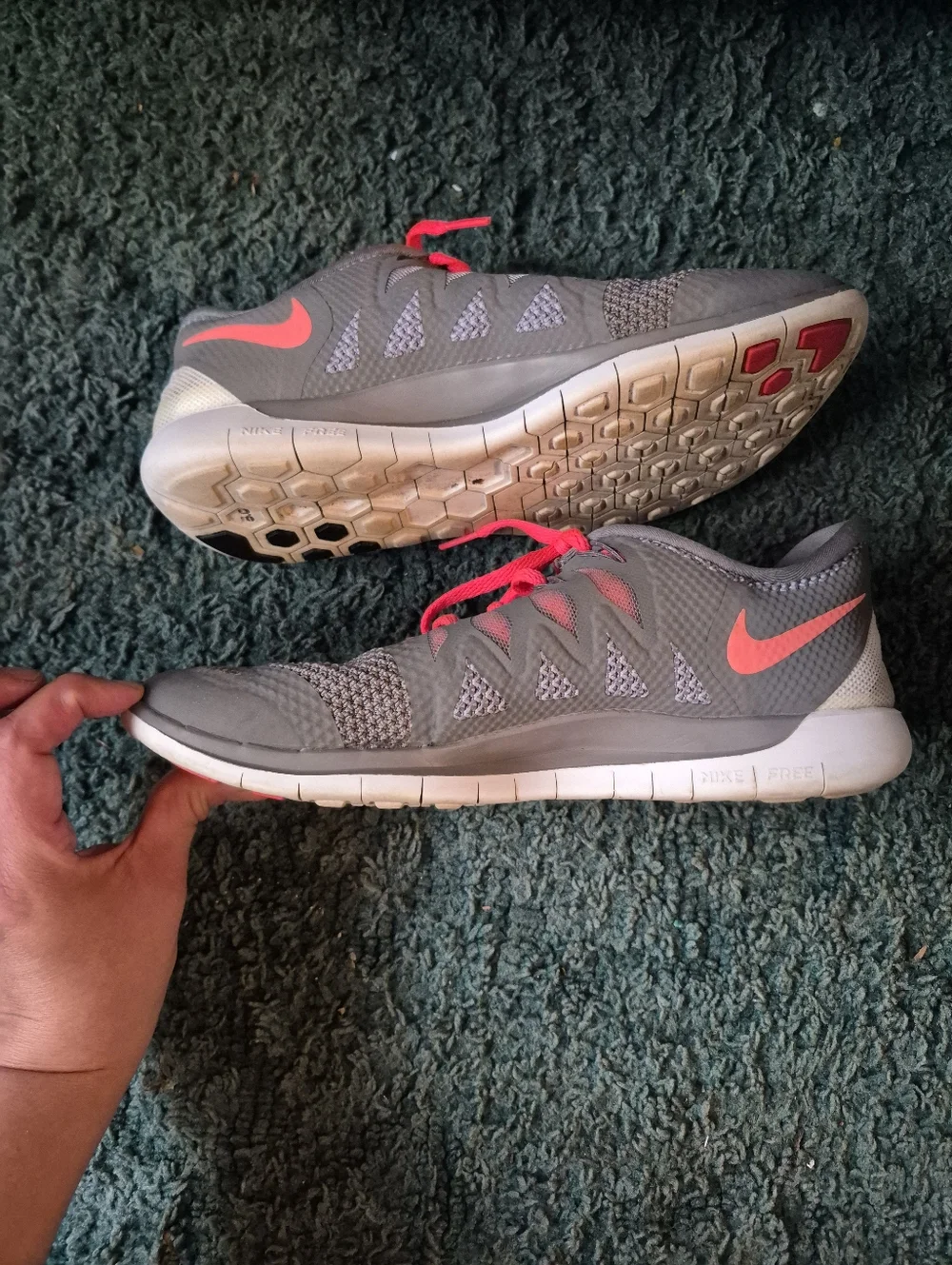 Nike Free 5.0 Running Shoes Women's Size 9.5 Gray Pink